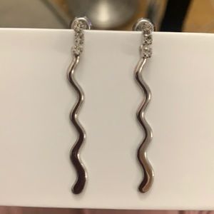 Vintage 90s Wave 🌊💎 rhinestone earrings